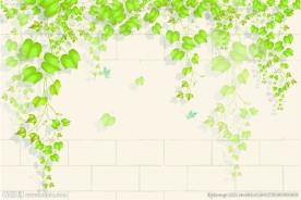 花藤砖墙大型壁纸