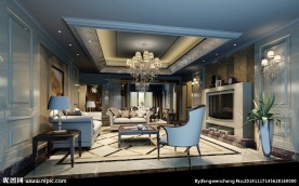 欧式客厅效果图