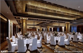 酒店大堂摆桌效果图