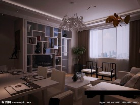 现代简约客厅效果图3d模型