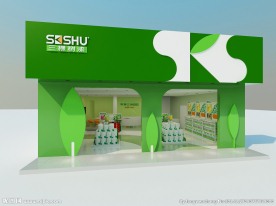 漆涂料专卖店效果图