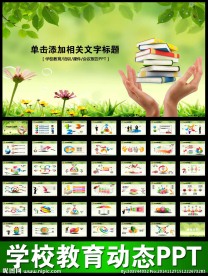 绿叶清新读书学习学校教育PPT