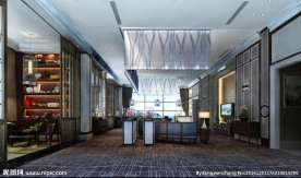 客厅书房连体效果图