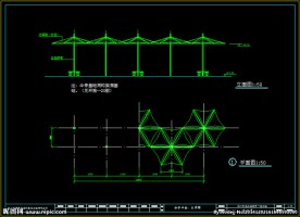伞亭子基础同构架廊基平立面