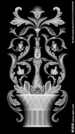 木门洋花灰度图