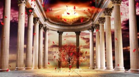 浪漫罗马柱宫殿花瓣飞舞LED视