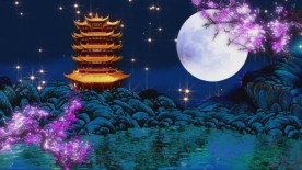 大月亮黄鹤楼中国风LED大屏素