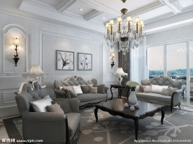 欧式客厅沙发组合一角