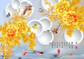 牡丹花壁画
