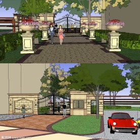 小区入口处设计sketchup