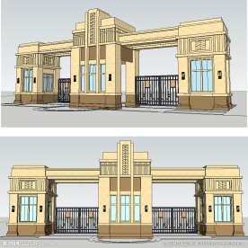 欧式古典居住区大门SU模型