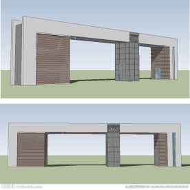 现代中式大门草图SU模型