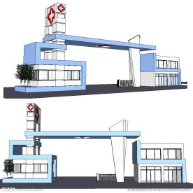 医院大门草图SU模型