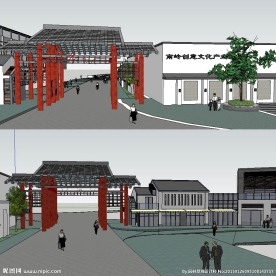 中式门草图大师SU模型