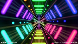 彩色霓虹隧道led素材