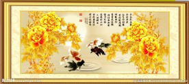 花开富贵牡丹鱼