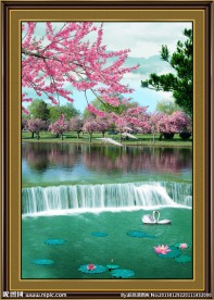 流水风景画