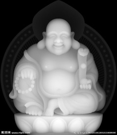 弥勒佛挂件灰度图