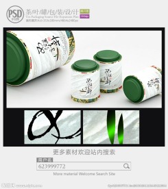 西湖龙井茶叶罐子包装设计展开图