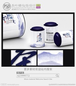 中国风茶罐子包装设计展开图