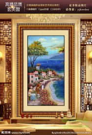 欧美玄关风景油画 欧美风格