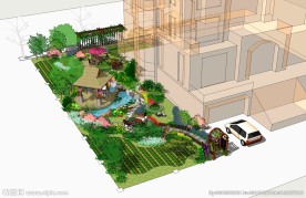 私人庭院景观SU草图大师模型