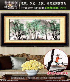 江南风景 风景画 水墨画