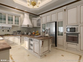简欧风格厨房室内效果图3d模型