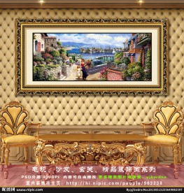 地中海风情 壁挂 无框画