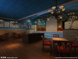 咖啡厅茶座室内3d效果图