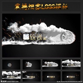 体育赛震撼烟雾LOGO模板