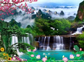 迎客松风景山水