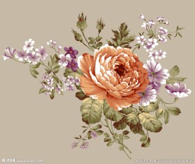 高清写实印花花卉