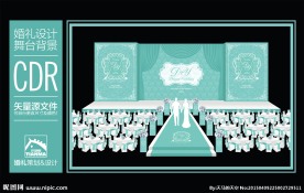 蓝色婚礼舞台背景