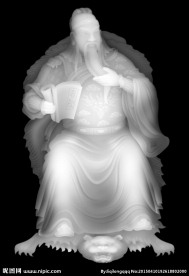 精品关公读书灰度图