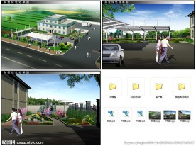 别墅绿化效果图