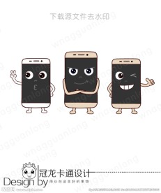 卡通手机矢量造型图2015版