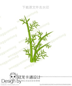 卡通竹子矢量图