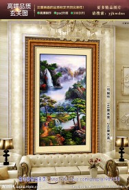 聚宝盆玄关装饰画