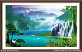 山水风景 迎客松