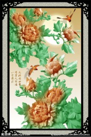 浮雕牡丹花