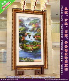 巨幅聚宝盆油画