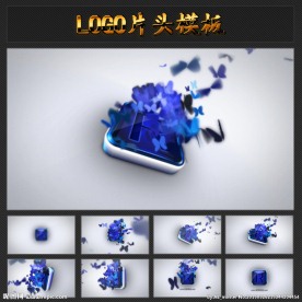 蝴蝶群舞LOGO演绎片头模板