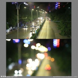 贵州遵义中华路车流光斑 高清