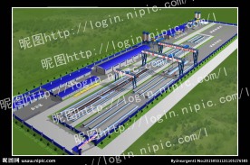水泥搅拌站混凝土预制板厂效果图
