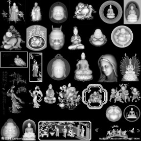 精品佛挂件精雕JDP灰度图