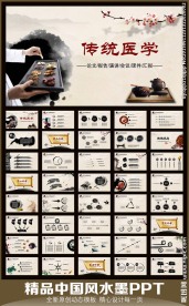 中医中药水墨动态PPT模板