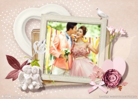 婚礼展板 婚纱照模板 分层素材