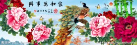 孔雀牡丹图