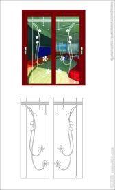 玻璃移门矢量图